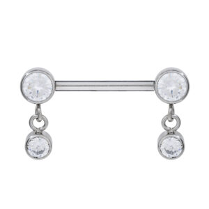 Zirconia Charm Nipple Barbell