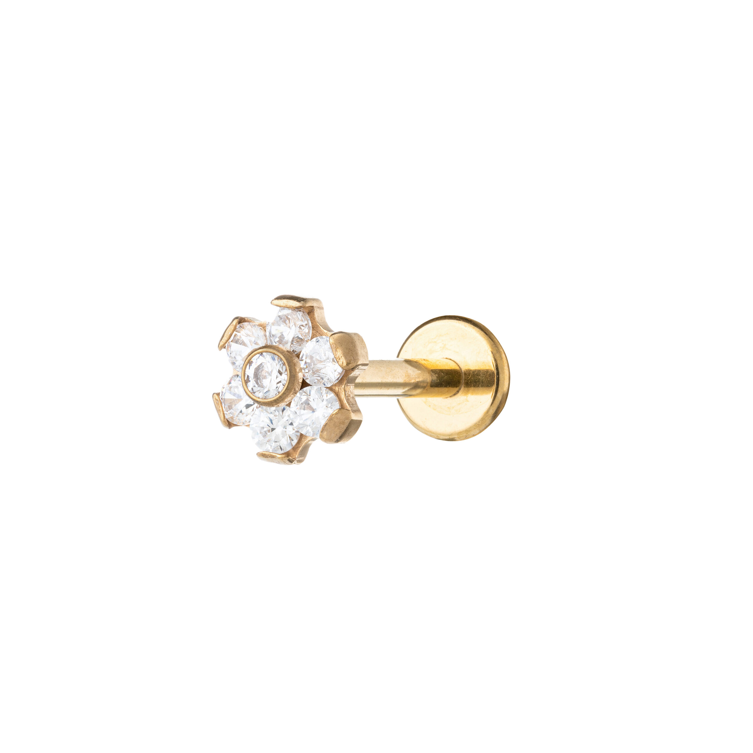 24K Gold Plated Zirconia Daisy End