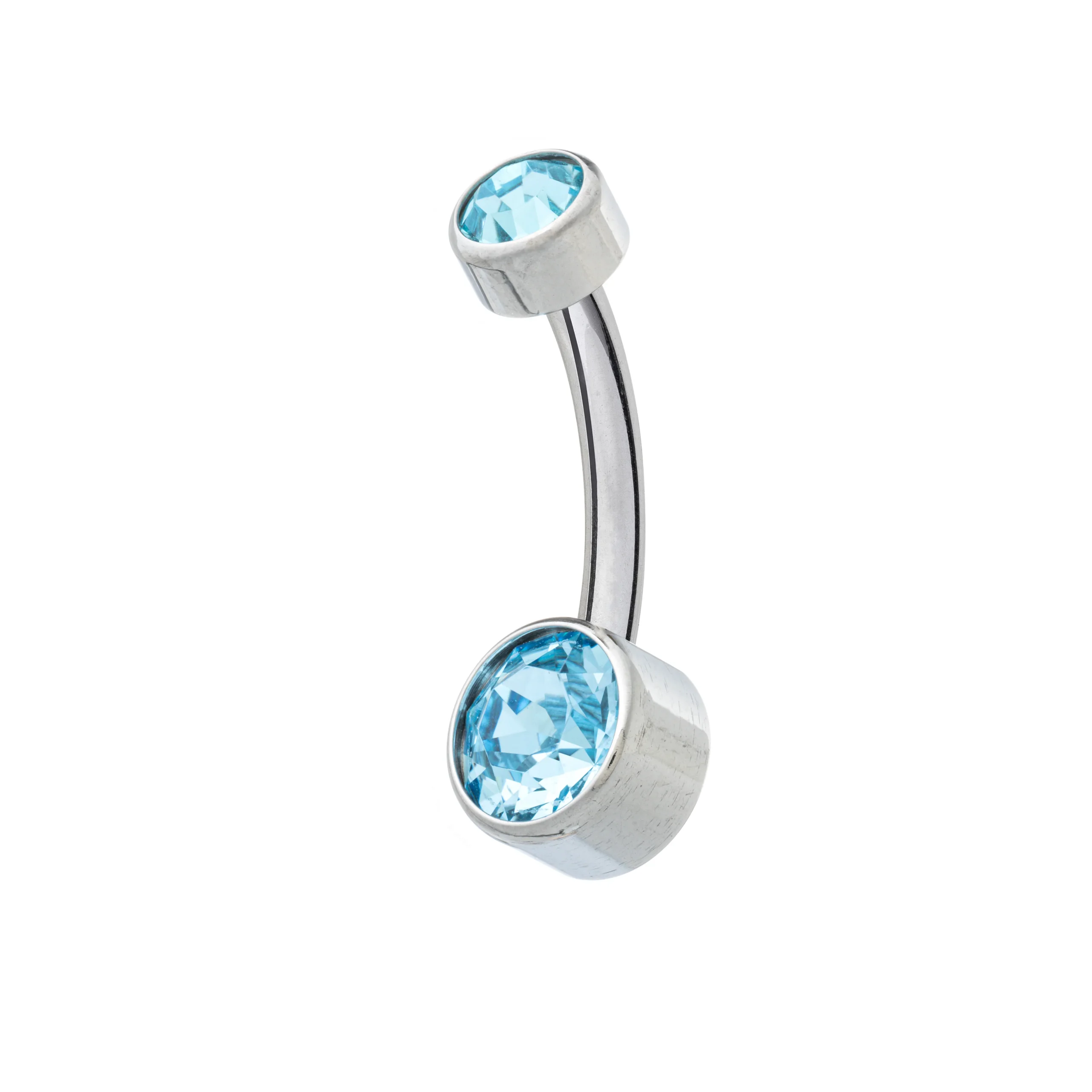 Titanium Flat-Back Opal Navel Banana – Blue Opal