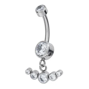 Titanium Zirconia Arc Charm Navel Banana