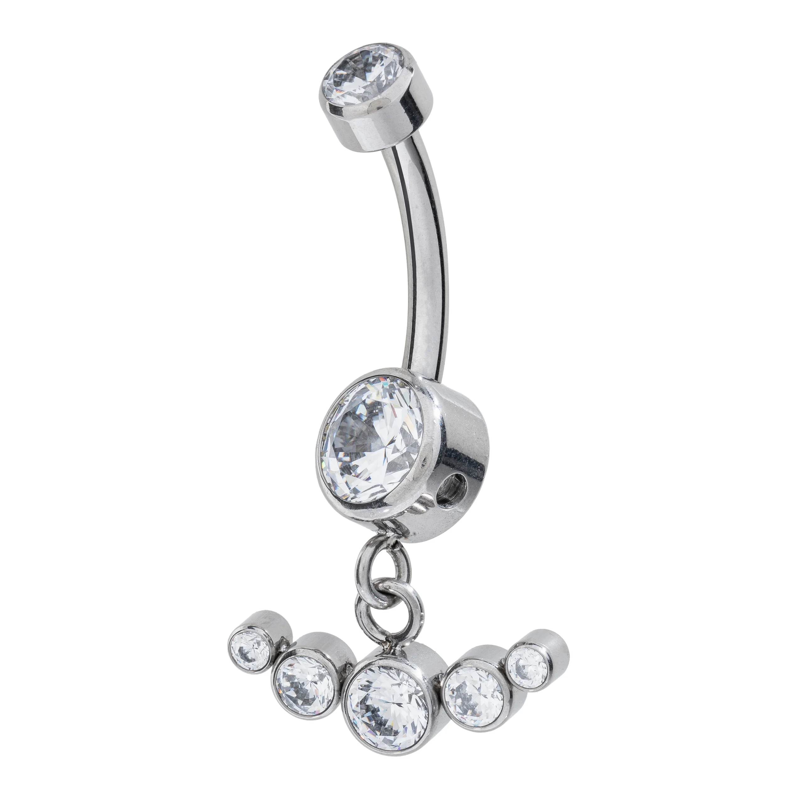 Titanium Zirconia Arc Charm Navel Banana