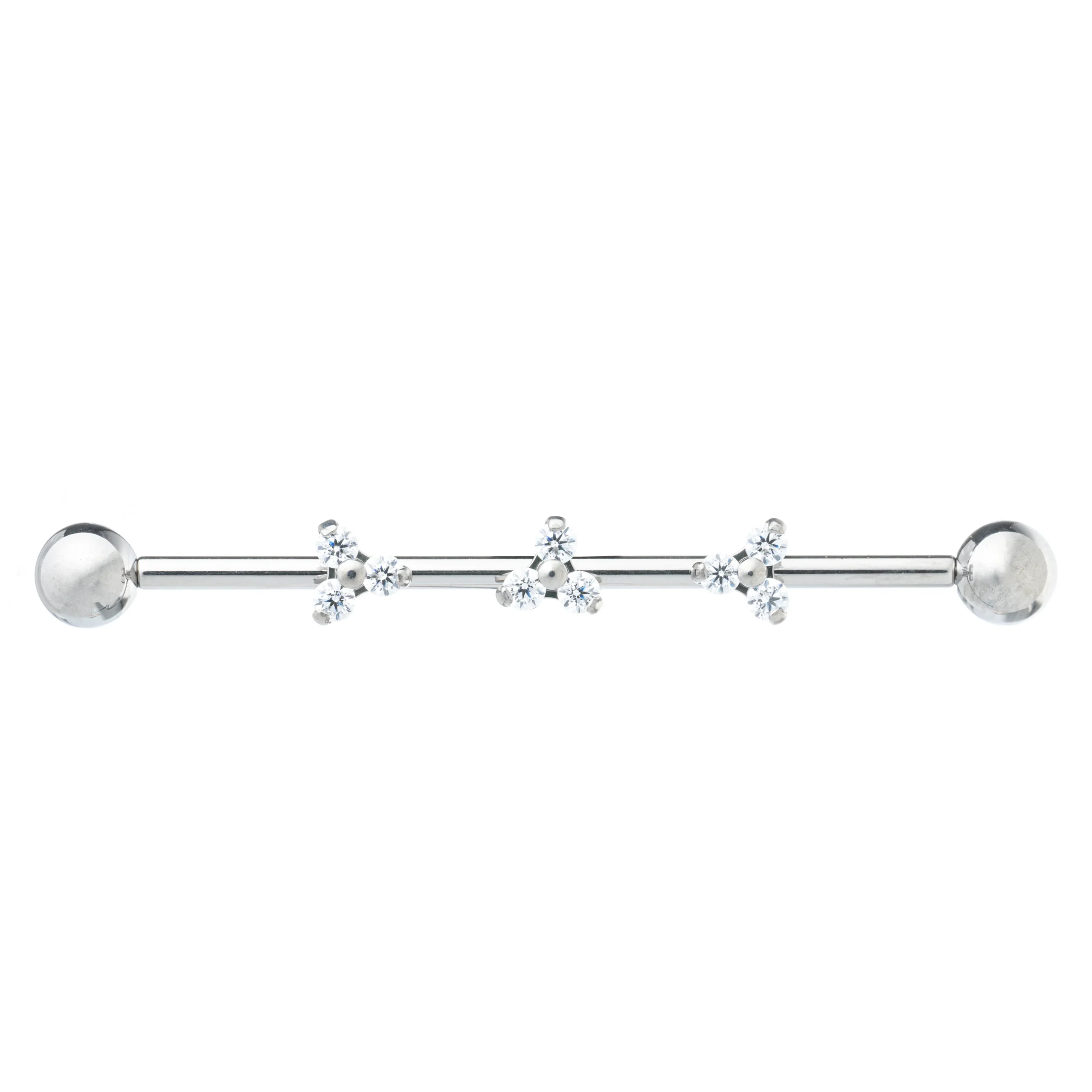 Zirconia Trinity Industrial Barbell – 35mm