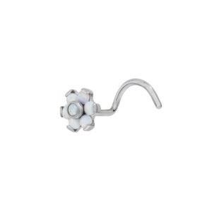 Titanium Opal Daisy Nostril Screw