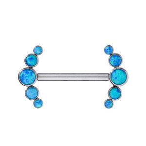 Opalium Arc Nipple Barbel - 16mm, Blue Opal