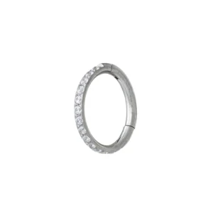 Titanium Clicker With Cubic Zirconia Pave