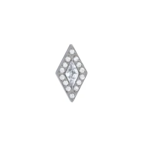 Cubic Zirconia Lozenge End - Clear