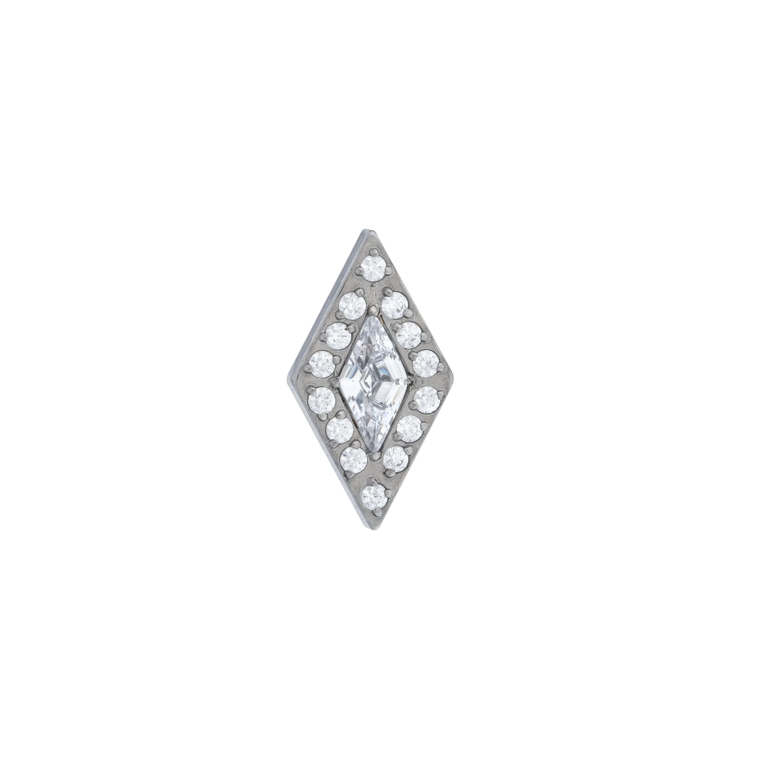 Cubic Zirconia Lozenge End – Clear